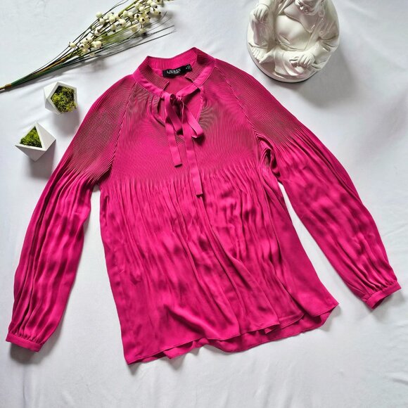 Stunning Pink Pleated Boho Blousy Top - Picture 4 of 8
